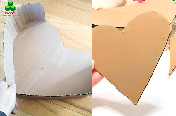  Cách làm thùng rác hình trái tim từ giấy carton