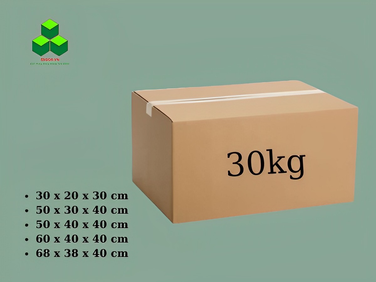 Kích cỡ thùng carton 30kg