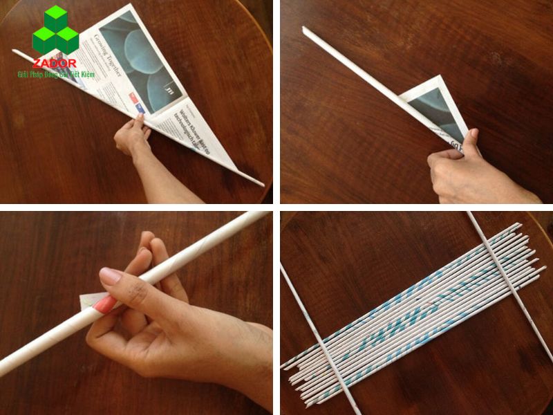 cách làm kệ sách bằng giấy báo kết hợp bìa carton