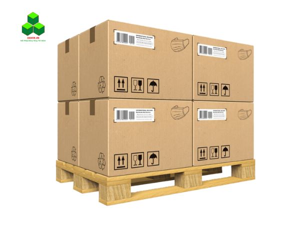 Mẫu thùng carton đựng 50 hộp khẩu trang y tế thông dụng